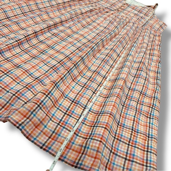 NWT LOFT Plaid Multicolored Strappy Button Midi Dress - Size 10 - Picture 6 of 7